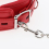 Adjustable Pad Leather Collar Choker With Chain Detachable Leash Red 4
