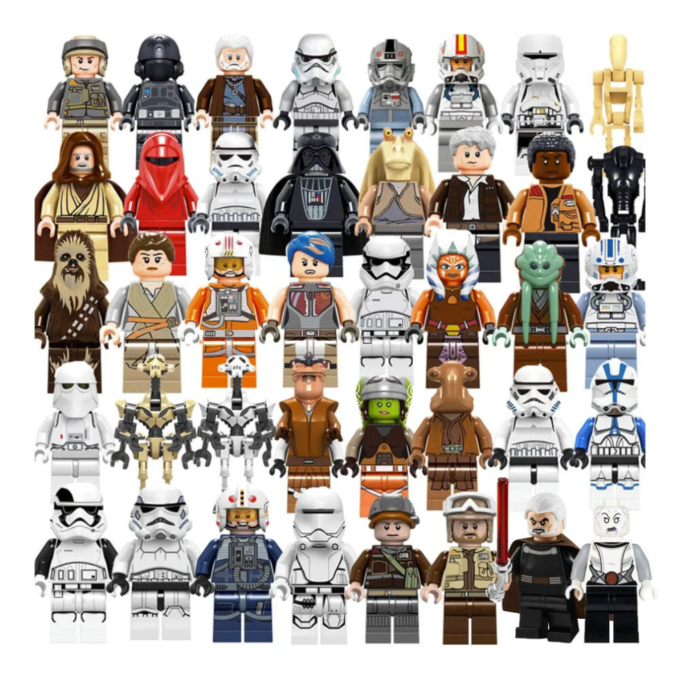 (40PCS Star Wars Minifigures) 40PCS Clone Trooper star 501st Star Mandalorians Wars Building Blocks Toys