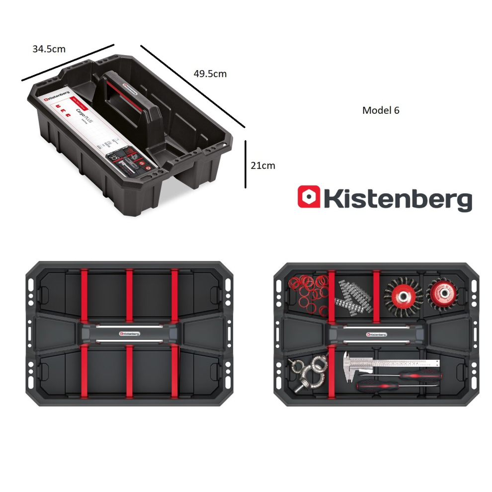 (Model 6) Tool Storage Tote Tray Heavy Duty Caddy Holdall Deep Compartment Ergonomic Handle
