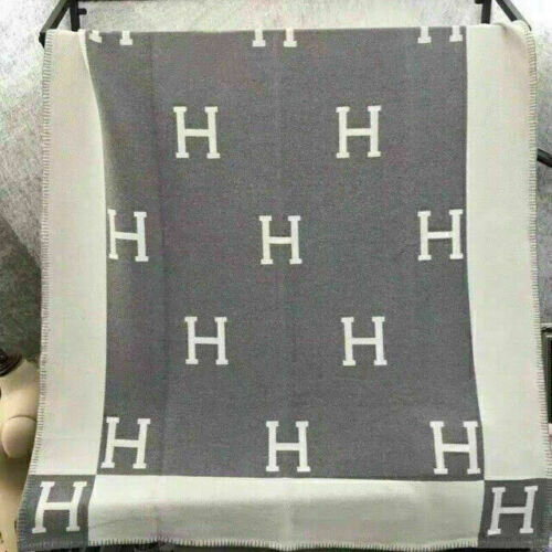 (Grey) New wool Cashmere Throw Plaid Blankets Pillow Sofa Bedding Shawl 2