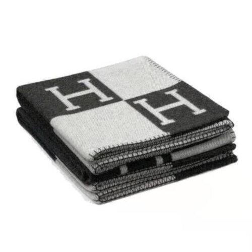 (Black) New wool Cashmere Throw Plaid Blankets Pillow Sofa Bedding Shawl