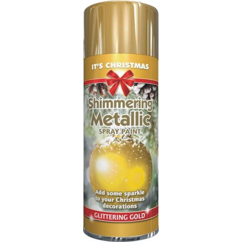 200ml METALLIC Glittring Gold Christmas Paint tree decorations spray