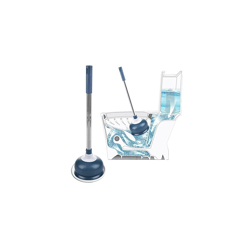 AUMUA Plunger Toilet Unblocker, Unblocking Machine for Bathroom/Sink/Bath, Drain Clog Remover Tool - Strong Suction, Blue