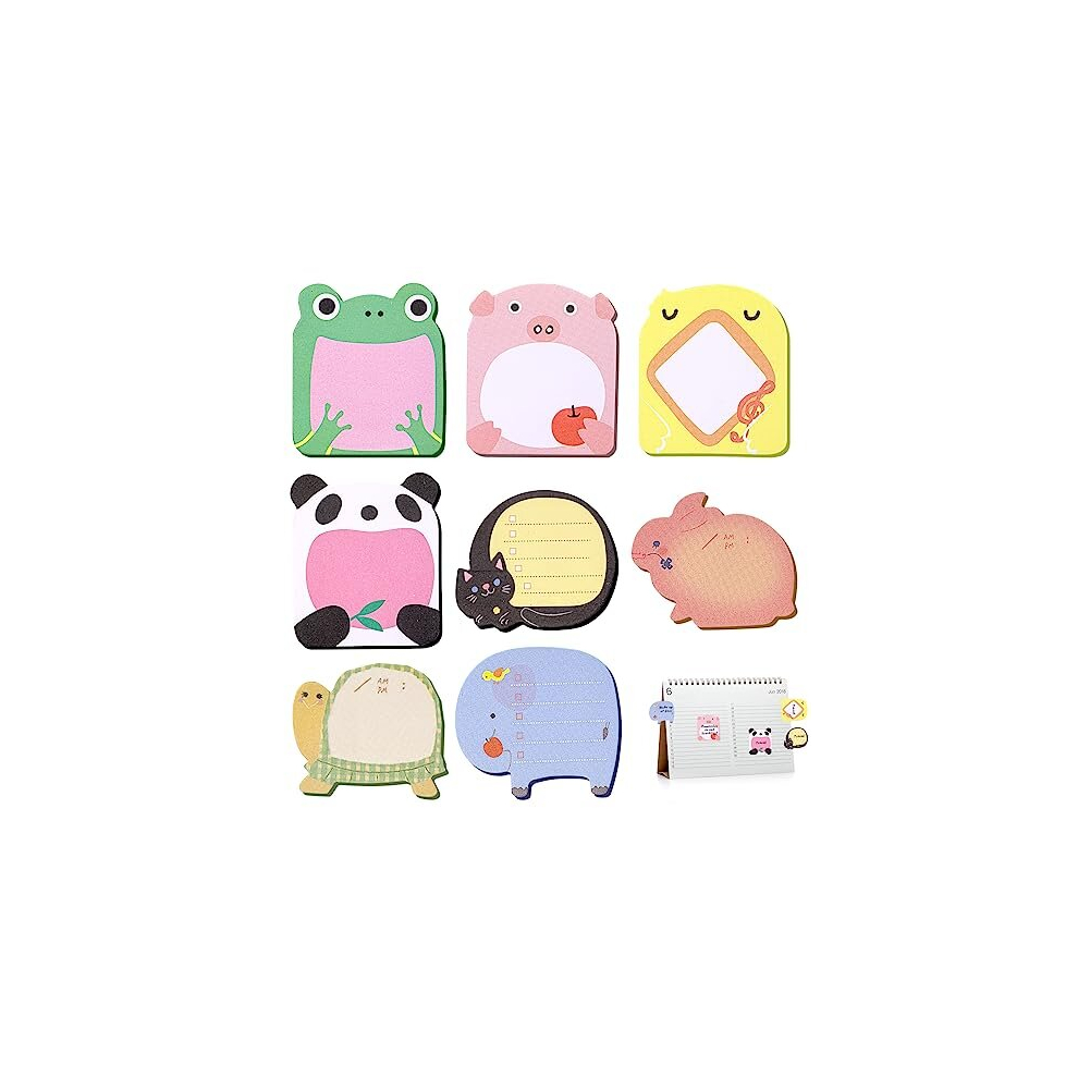 24 Packs Sticky Notes, Cute Sticky Notes, Animal Sticky Notes, Self-Stick Memo Pads, Kawaii Sticky Notes, Cartoon Reminder Note for School,Home,