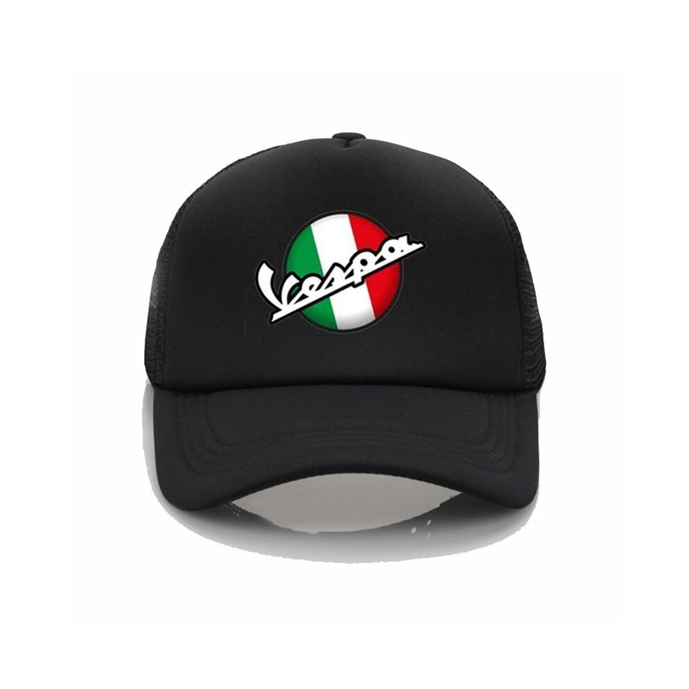 Spxubz Fashion Classic Vespa Log Print Baseball Cap Black