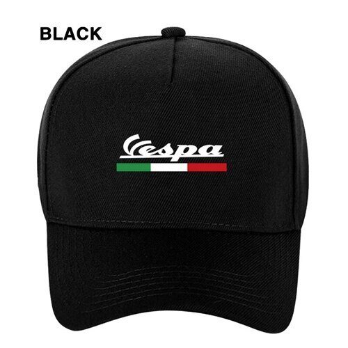 (One Size, black) Vespa cap Men Funny Vespa baseball Cap 100% Cotton Summer men women adjustable Hip Hop gift