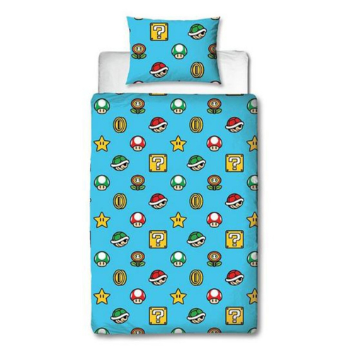 Super Mario Nintendo Super Mario Continue Single Duvet Cover and Pillowcase Set 1
