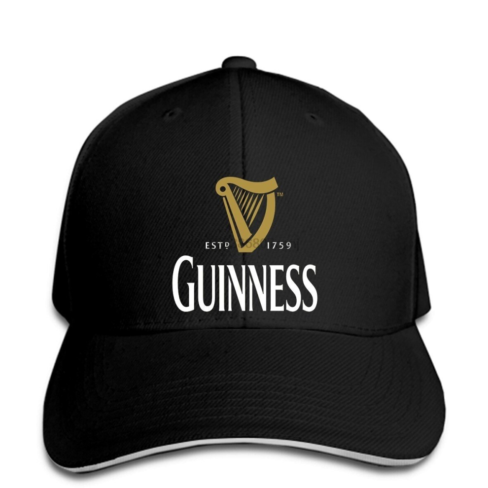 Spxubz Baseball Cap Guinness Beer Alcohol Drink Print Hat Black
