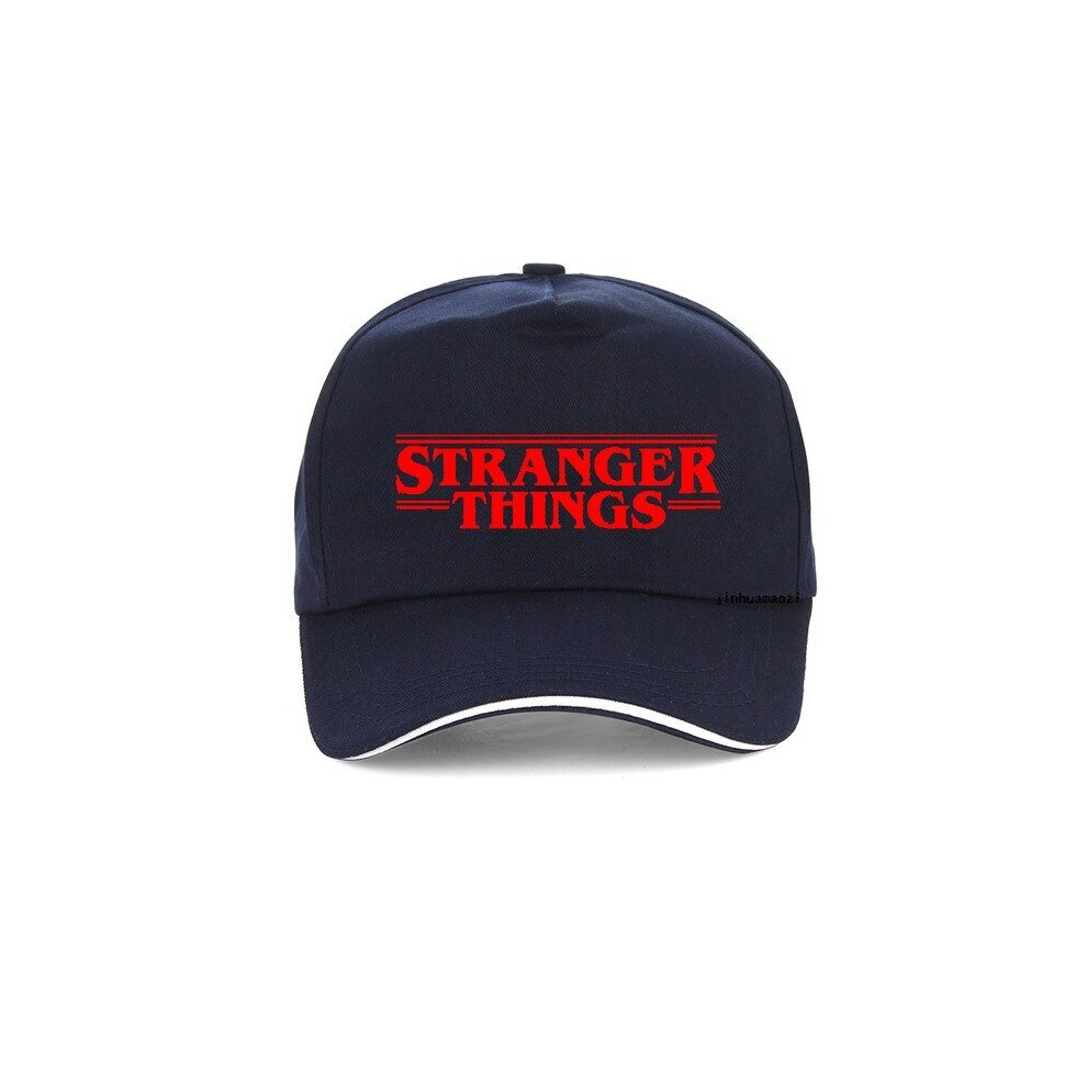 (One Size, navyblue) movie Adult Stranger Things cap Men Women 100%cotton Baseball caps Adjustable Hip Hop Hat Unisex Snapback hat Cosplay bone