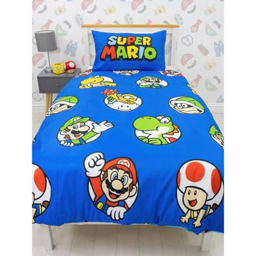 Super Mario Nintendo Super Mario Continue Single Duvet Cover and Pillowcase Set 2