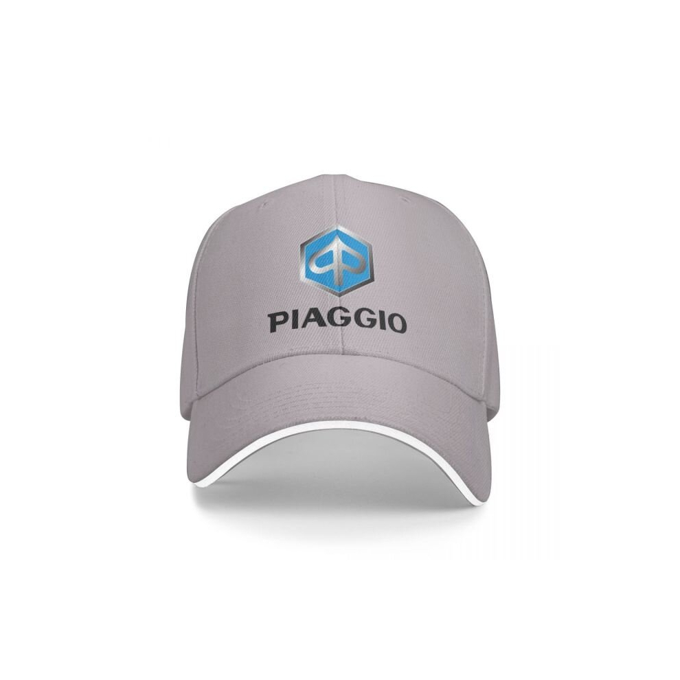 (One Size, gray) Piaggio Men's New Baseball Cap Motorcycle logo Fashion Sun Hats Caps for Men and Women
