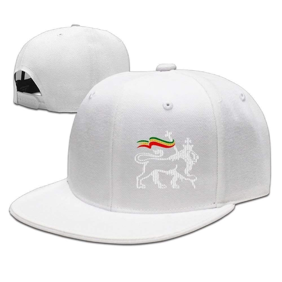 (One Size, white) Rasta Lion Of Judah Plain Baseball Cap Hip-Pop Sport Hat