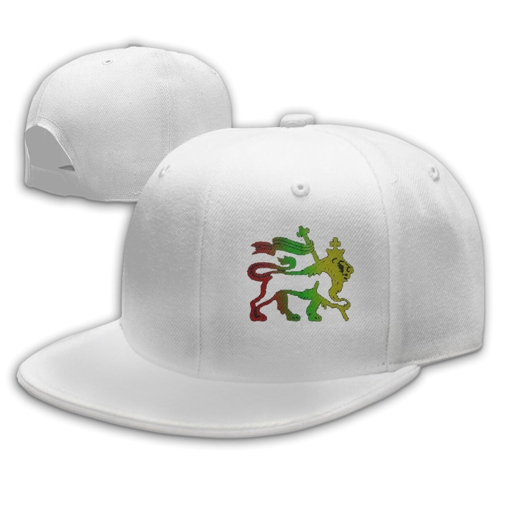 Spxubz (One Size, ) Lion Of Judah Rasta Reggae Roots Newest Men Women Peaked Baseball Cap Adjustable Flat Brim Hip Hop Hat White