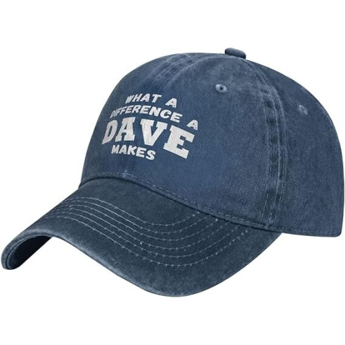 (One Size, Navy Blue) What A Differences A Dave Makes Hat Baseball Cap Hats for Men Adjustable Hat 1