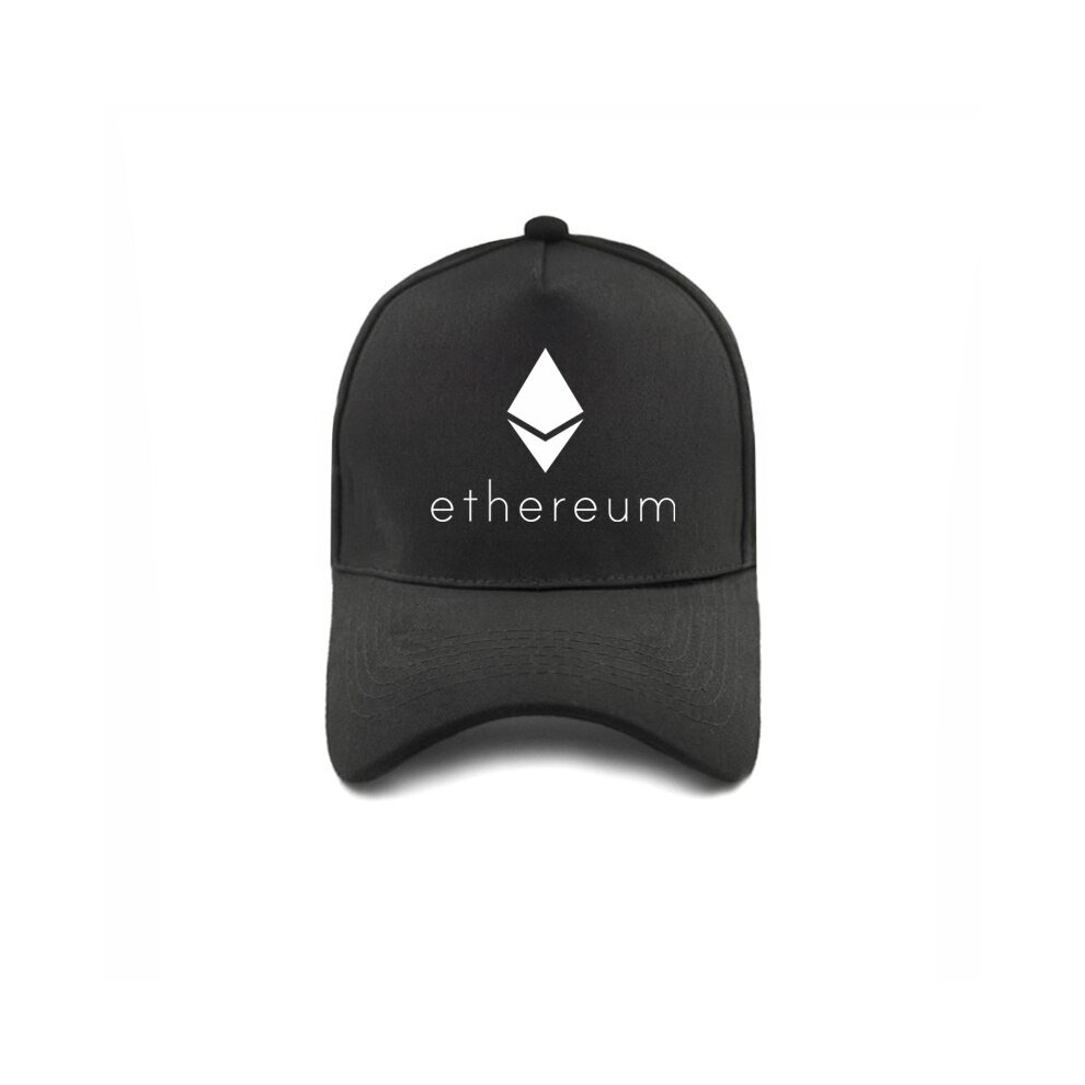 (One Size, Black) Ethereum Cryptocurrency Baseball Caps Women Men Adjustable Snapback Fashion Unisex Ethereum Hats