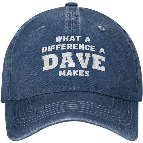 (One Size, Navy Blue) What A Differences A Dave Makes Hat Baseball Cap Hats for Men Adjustable Hat 2
