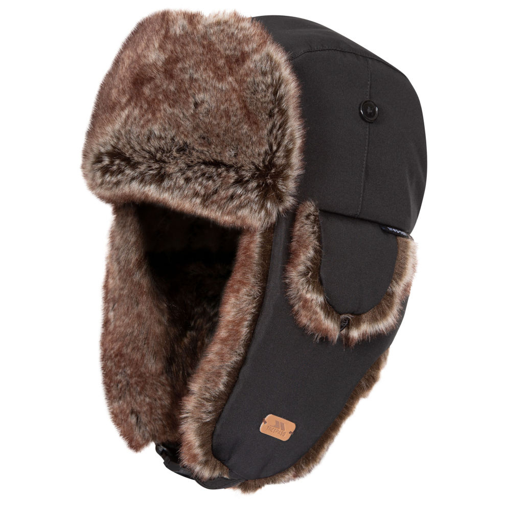 (EACH, Black) Trespass Faux Fur Winter Hat Dapper