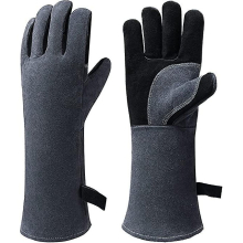 14in/16in Leather Welding Gloves 932/500 Heat Resistant Oven Mitts Bbq Grill Gloves For Cooking Welder Ironworker