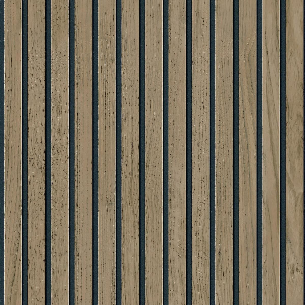 Panacea Wood Slats Wallpaper Walnut Belgravia 1157 9363541060447