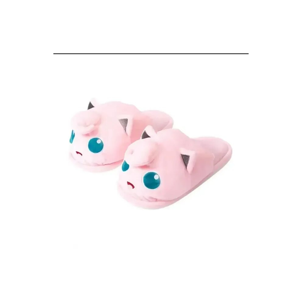 (Jigglypuff 4, 35-40 shoe size) Pokemon Cotton Slippers Snorlax Pikachu Psyduck Mudkip Charmander Eevee Glacia Umbreon Leafeon Plush Anime Plushie Shoes Gift