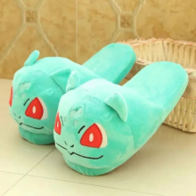 (Bulbasaur 11, 40-44 shoe size) Pokemon Cotton Slippers Snorlax Pikachu Psyduck Mudkip Charmander Eevee Glacia Umbreon Leafeon Plush Anime Plushie Shoes Gift