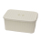 JVL Knit Design Loop Plastic Lidded Rectangular Storage Basket with Handles, Ivory, 20 x 28.5 x 12.5 cm, 6 Litres 1