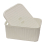 JVL Knit Design Loop Plastic Lidded Rectangular Storage Basket with Handles, Ivory, 20 x 28.5 x 12.5 cm, 6 Litres 2