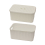 JVL Knit Design Loop Plastic Lidded Rectangular Storage Basket with Handles, Ivory, 20 x 28.5 x 12.5 cm, 6 Litres 4