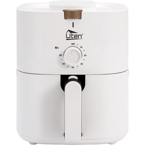 (4LKnob) Air Fryer Oven, Uten White 4L Manual Air Fryers with Rapid