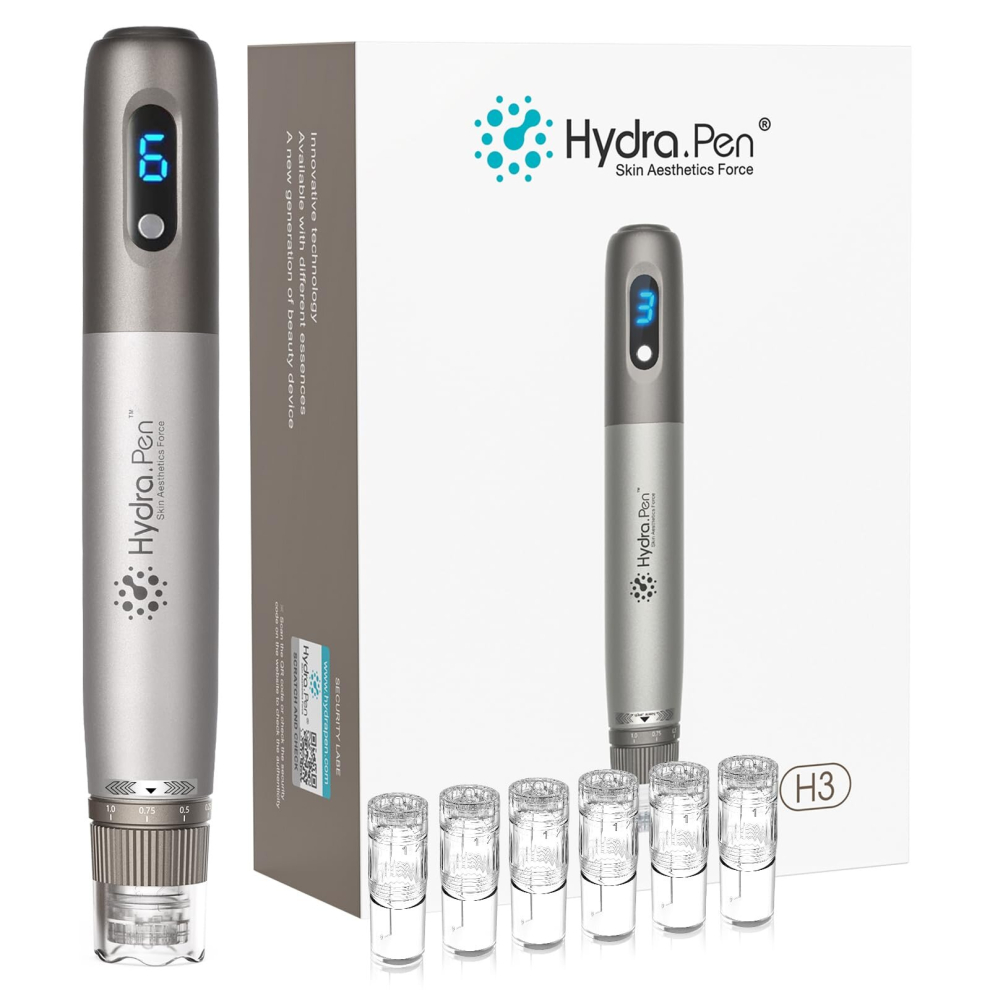Microneedling Upgraded Wireless Dermapen Hydra Pen H3 with 6 Pcs 12PIN Replacement Cartridges Needles
