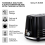Tower Black 2 Slice Toaster Stainless Steel Variable Browning Control Tower Solitaire 3