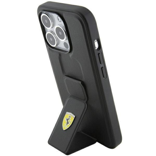 Ferrari iPhone 15 Pro Max cover Ferrari Grip Stand metallogo sort 2