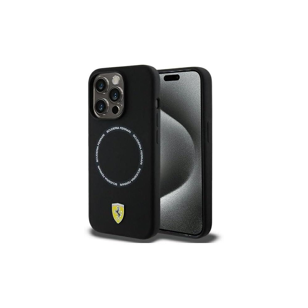 Ferrari Hard Case Printed Ring With MagSafe for iphone 15 Pro Max 6.7" Black  - FEHMP15XSBAK