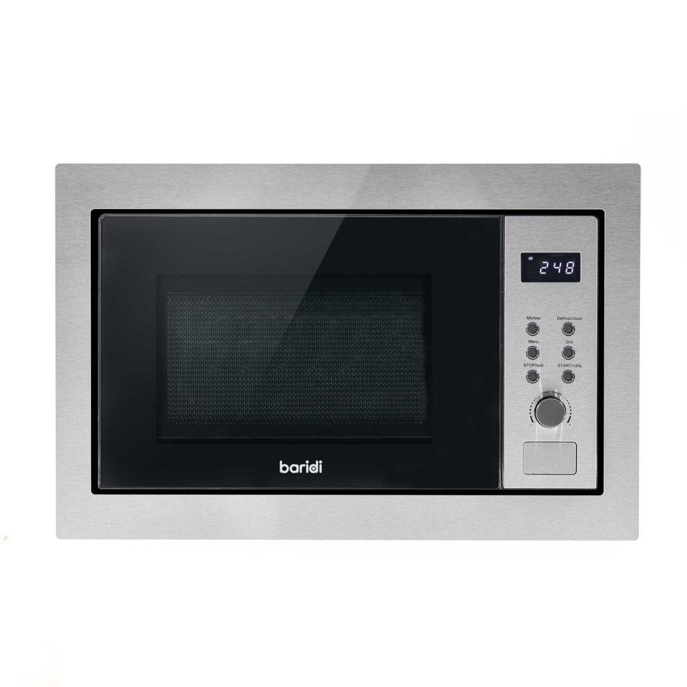 Dellonda Baridi 25L Integrated Microwave Oven With Grill, 900W, Stainless Steel - Dh197