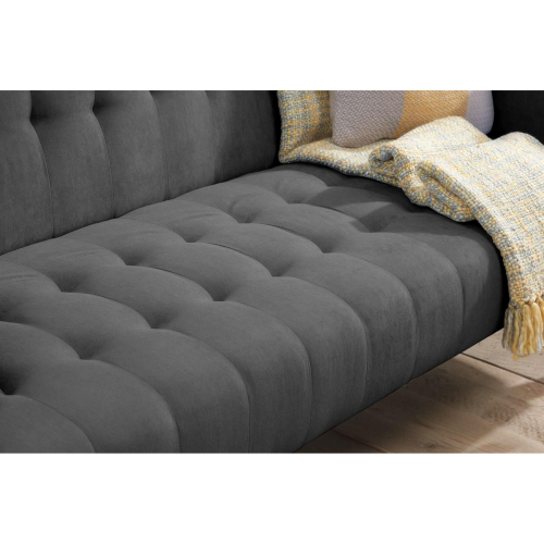 Charcoal Grey Sofa Bed Birlea Hudson 3 Seater Settee Fabric Click Clack 2