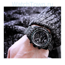 Emporio Armani AR5988 Black Dial Chronograph Watch with Black Stainless Steel Bracelet - Men's