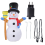 1.2m Christmas Yard Decoration Rotating Colorful Lights Inflatable Snowman Model 100-240veu 1