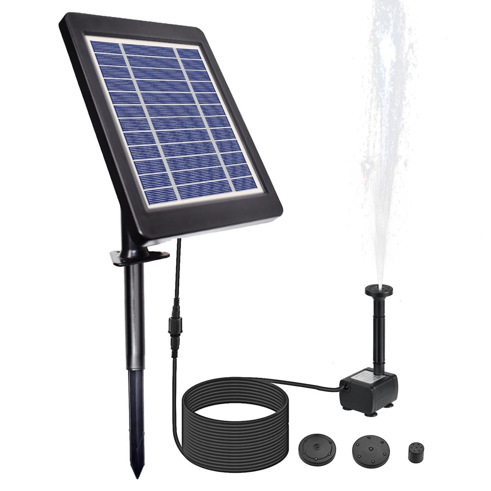 Black 6v/3.5w Solar Powered Fountain Pump Water Pump With Adjustable Solar Panel Diy Birdbath Fountain Pump Outdoor Water Fountain Panel Kit For Fish