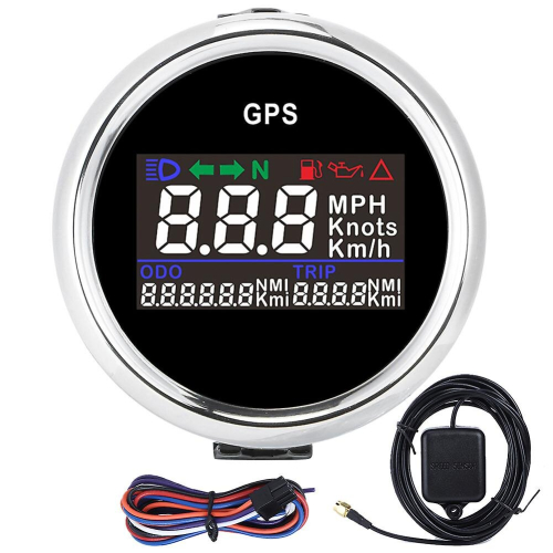 52mm/2in Gps Speedometer Lcd Speed Gauge Odometer Mileage Trip Counter For Motorcycle Boat 12v 24v