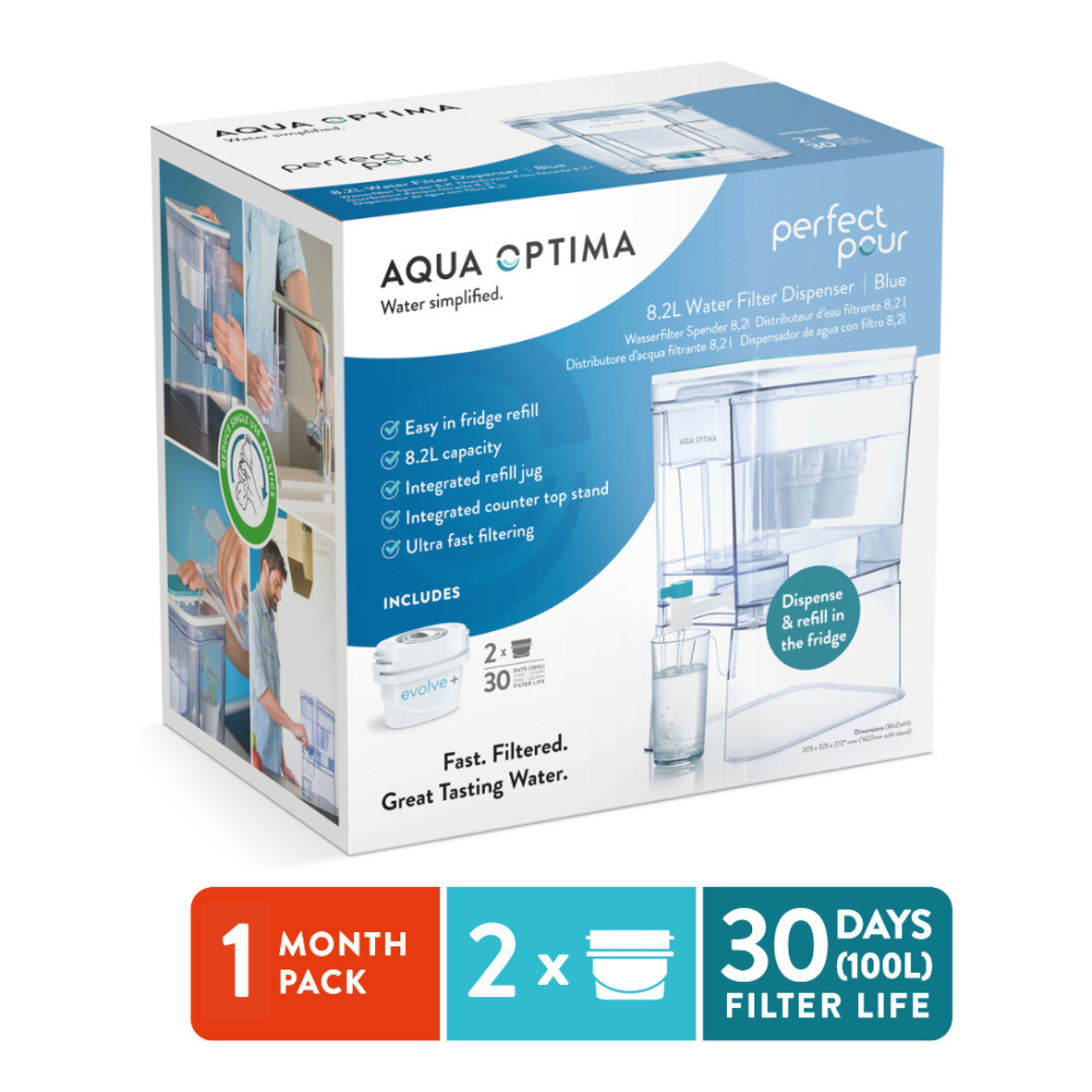 Perfect Pour Water Filter Dispenser, 8.2L with 2 x Evolve+ Filters