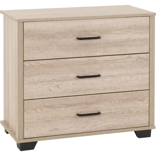 Seconique Oliver 3 Drawer Chest Light Oak Effect 1