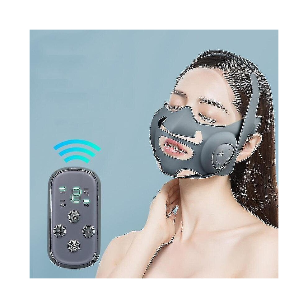 Electric V-shaped Thin Face Slimming Cheek Massager Facial Lifting V-line Lift Up Bandage Ems Therapy Device Beauty Machine Ns2