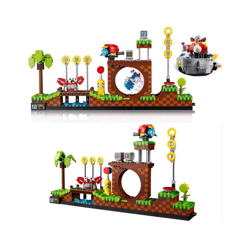 Ideas 21331 1125pcs Sonic the Hedgehogs Pop Game Green Hill Zone Model