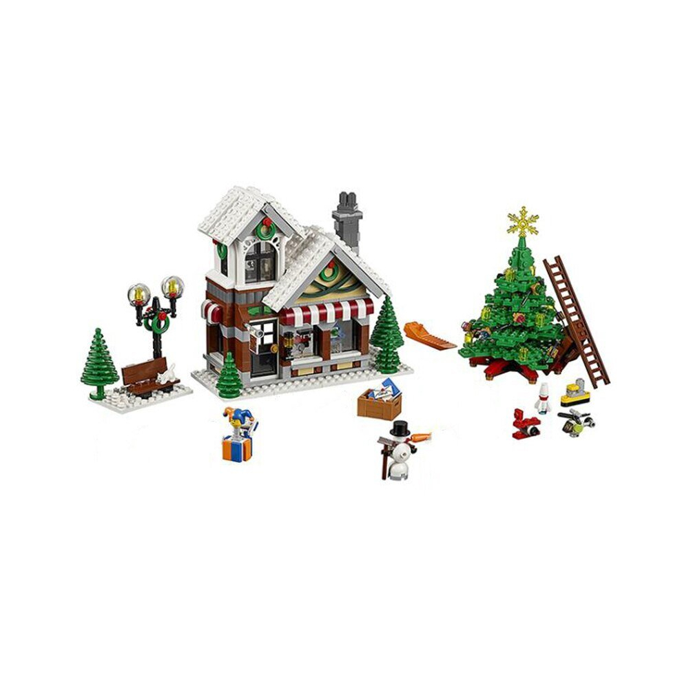 (D7001) 1445Pcs Santas Visit 10293 Building Block Kit Gifts For Kids Winter Railway