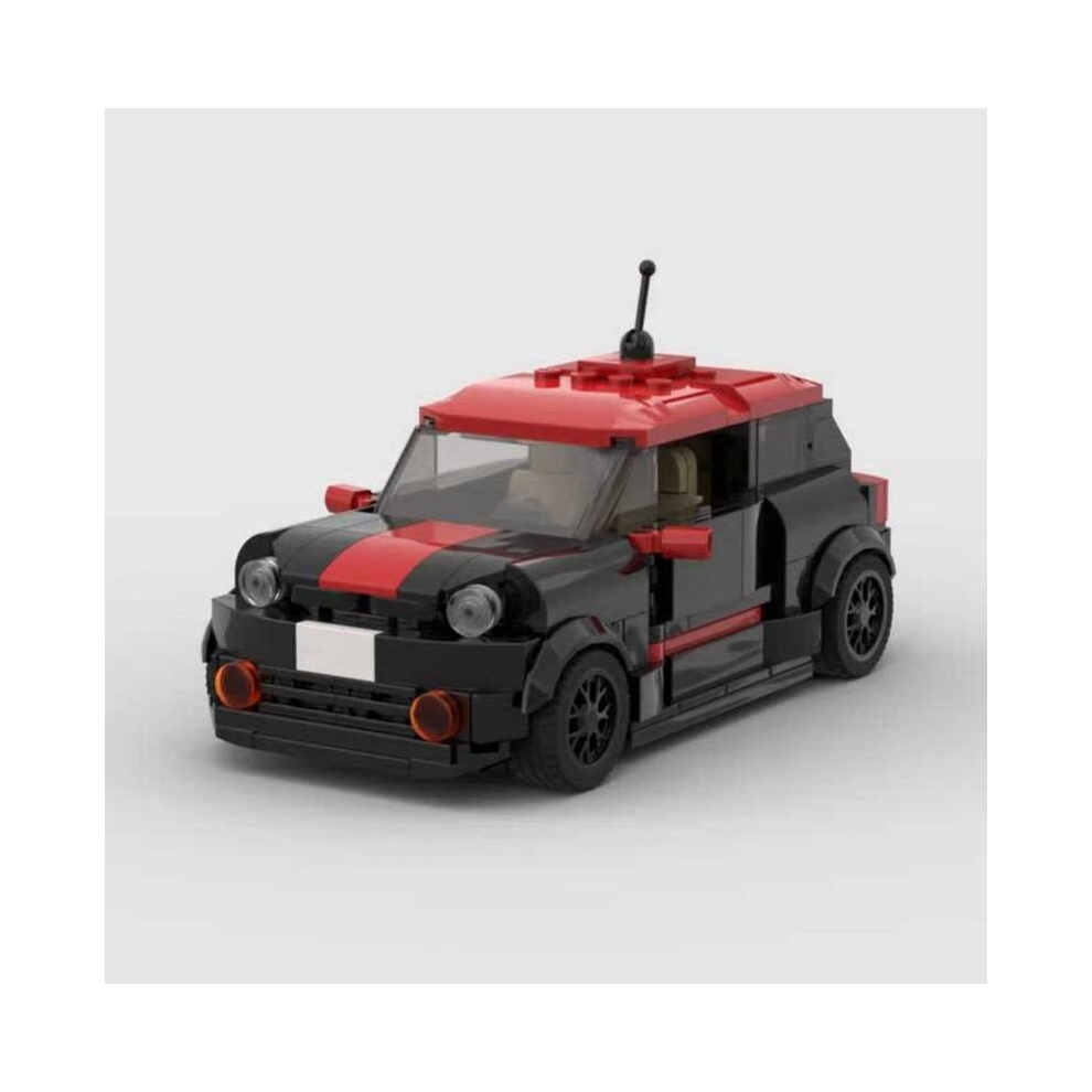 (DJM03075) MOC MINI COOPER JCW racing sports car building blocks speed champion racing