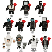 11Pcs Skibidi Toilet Minifigures Toys TV Monitor Man Building Blocks Figures Fit Lego
