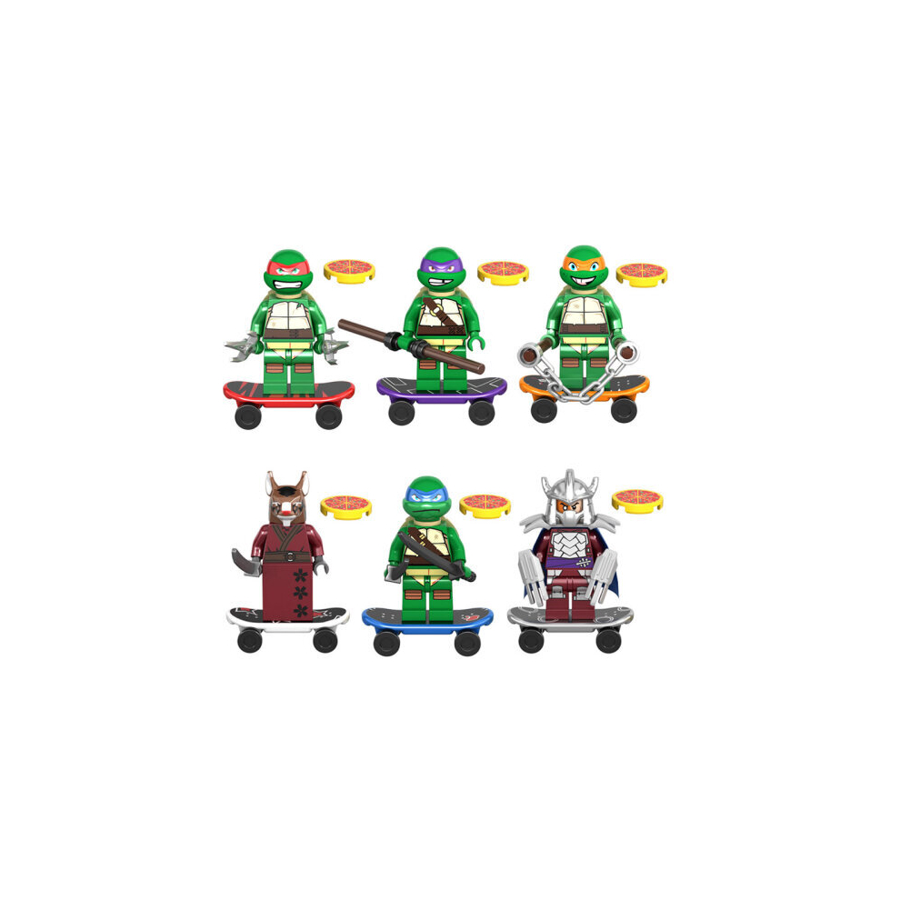 6PCS Teenage Mutant Ninja Turtles Building Block Minifigures Toys Fit Lego