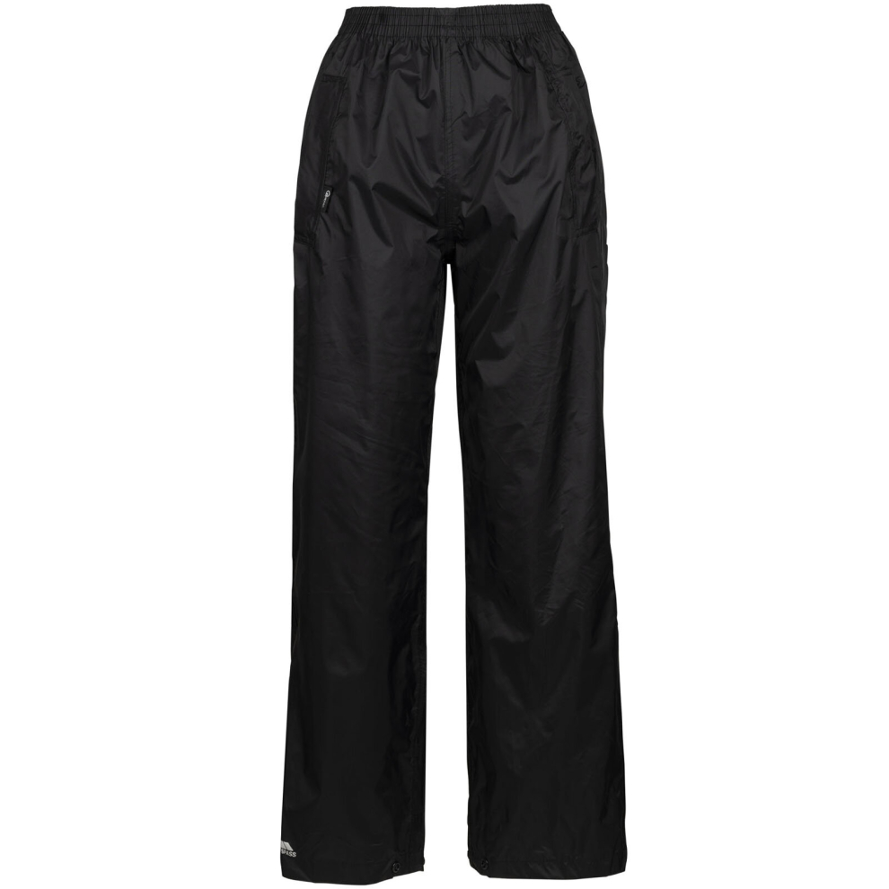 (L, Black) Trespass Womens Quikpack Packable Waterproof Walking Overtrousers Pants - Black