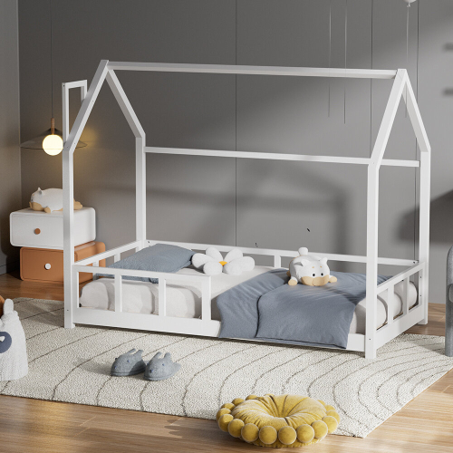 Living And Home Kids Bed with House Frame Pine Wood