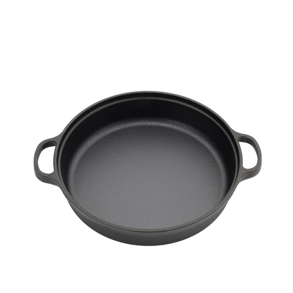 Pre-Seasoned Cast Iron Pan Frying Griddle Cookware 35cm W x 7cm H